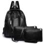 Дамска раница от висококачествена кожа с подарък малка чанта и портмоне, снимка 1 - Раници - 45640942