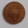 1/2 пени Великобритания 1982 Кралица Елизабет II Английска монета , снимка 2