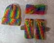 Комплект, лот шапка, ръкавици без пръсти, и лента за глава, нов, ръчно плетиво , снимка 12