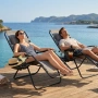 Сгъваем градински шезлонг със стойка, джоб и възглавница - мобилна зона за комфорт, снимка 3
