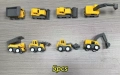 5 бр Багери багер кран строителни машини подвижни гуми пластмасови PVC фигурки за игра декор торт, снимка 4