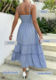 Елегантна рокля дантела, Синя дълга рокля, Красива рокля, снимка 3