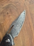 Уникален сгъваем нож дамаска стомана с кожена кания, снимка 9
