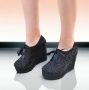 Обувки на платформа - черни - 710-07, снимка 1 - Кецове - 45315123