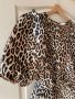 Разкошен елегантен официален тигров леопардов топ блуза буфан ръкав , снимка 4