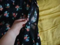 Нова черна флорална мини рокля Zara, размер XS, снимка 5
