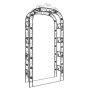 vidaXL Градинска арка, черна, 116x45x240 см, стомана(SKU:319350