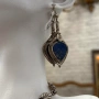 Сребърно колие с лазулит+Сребърни обеци с лазулит, снимка 2