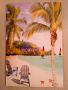 картина пано с екзотичен плаж,  върху дървена плоскост, снимка 1 - Картини - 45560798