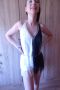 бяло и черно -рокля за спортни танци с ресни и кристали, снимка 12