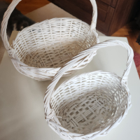 Плетени бели овални кошници , снимка 5 - Декорация за дома - 44971268