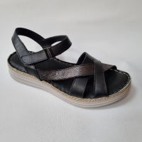 Дамски сандали от естествена кожа в черно , снимка 2 - Сандали - 45354605