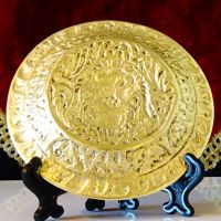 Старинна бронзова чиния,пауни,барок. , снимка 3 - Антикварни и старинни предмети - 45637859