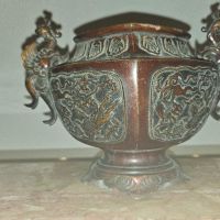 Старинен съд пурпурен бронз, снимка 1 - Антикварни и старинни предмети - 45710991