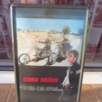 Метална табела мотор рокери филм Easy Rider волни ездачи кино афиш , снимка 1 - Декорация за дома - 45300611