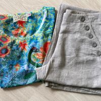 Ленен панталон H&M и цветна блуза Sidecar, снимка 4 - Панталони - 45452908