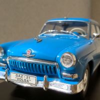 Ретро автомобил, GAZ – 21 VOLGA BLUE – 1959. Мащаб 1:24 см., снимка 18 - Колекции - 45160724