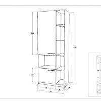 Модулна секция "Alan", шкаф и бюро (венге и сонома) от "Виденов", снимка 7 - Секции и витрини - 45136460