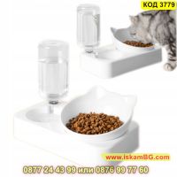 Дозатор за вода за котки с купичка за храна 2 в 1 - КОД 3779, снимка 7 - Други стоки за животни - 45402335