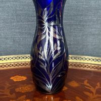Кристална ваза Bohemia със сребро, снимка 1 - Вази - 45334505