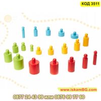 Цветни дървени цилиндри за сортиране - КОД 3511, снимка 3 - Образователни игри - 45264807