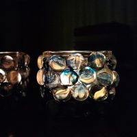 Комплект стъклени мозаечни поставки за свещи или ЛЕД осветление, снимка 17 - Декорация за дома - 45524149