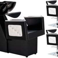 Фризьорски комплект Eve 2x хидравлични въртящи се фризьорски стола с керамична купа 83002-EVE-BL ZES, снимка 1 - Друго оборудване - 43862728