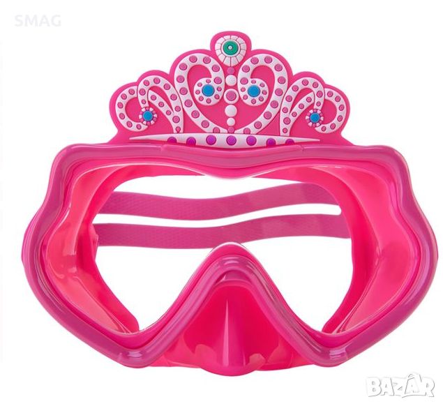 Детска  морска маска за плуване розова корона 6-12 години, снимка 1