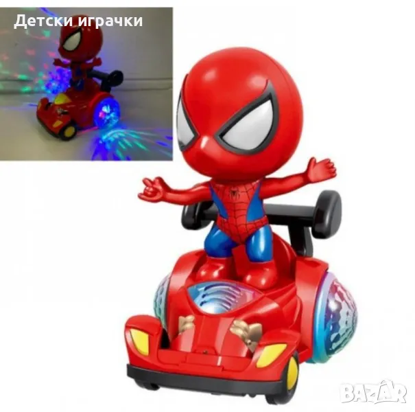 Интерактивна играчка Спайдърмен с кола, с диско светлини, снимка 1