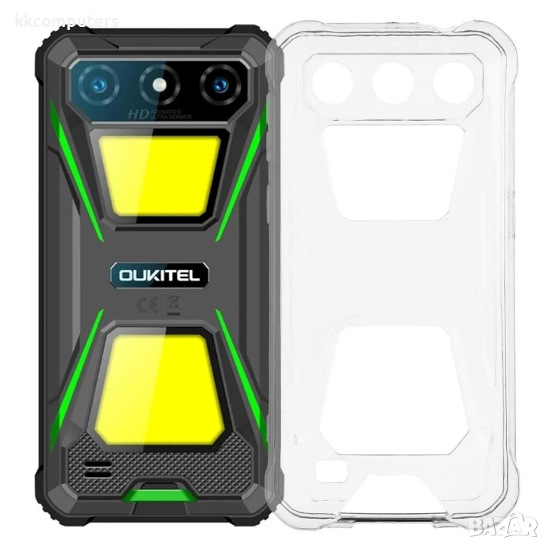 Калъф с протектор за Oukitel G5 – мек TPU удароустойчив калъф, прозрачен или черен, снимка 1