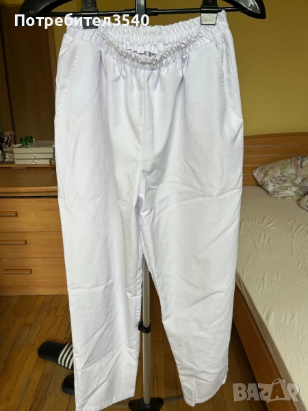 Бял мъжки медицински панталон, снимка 1