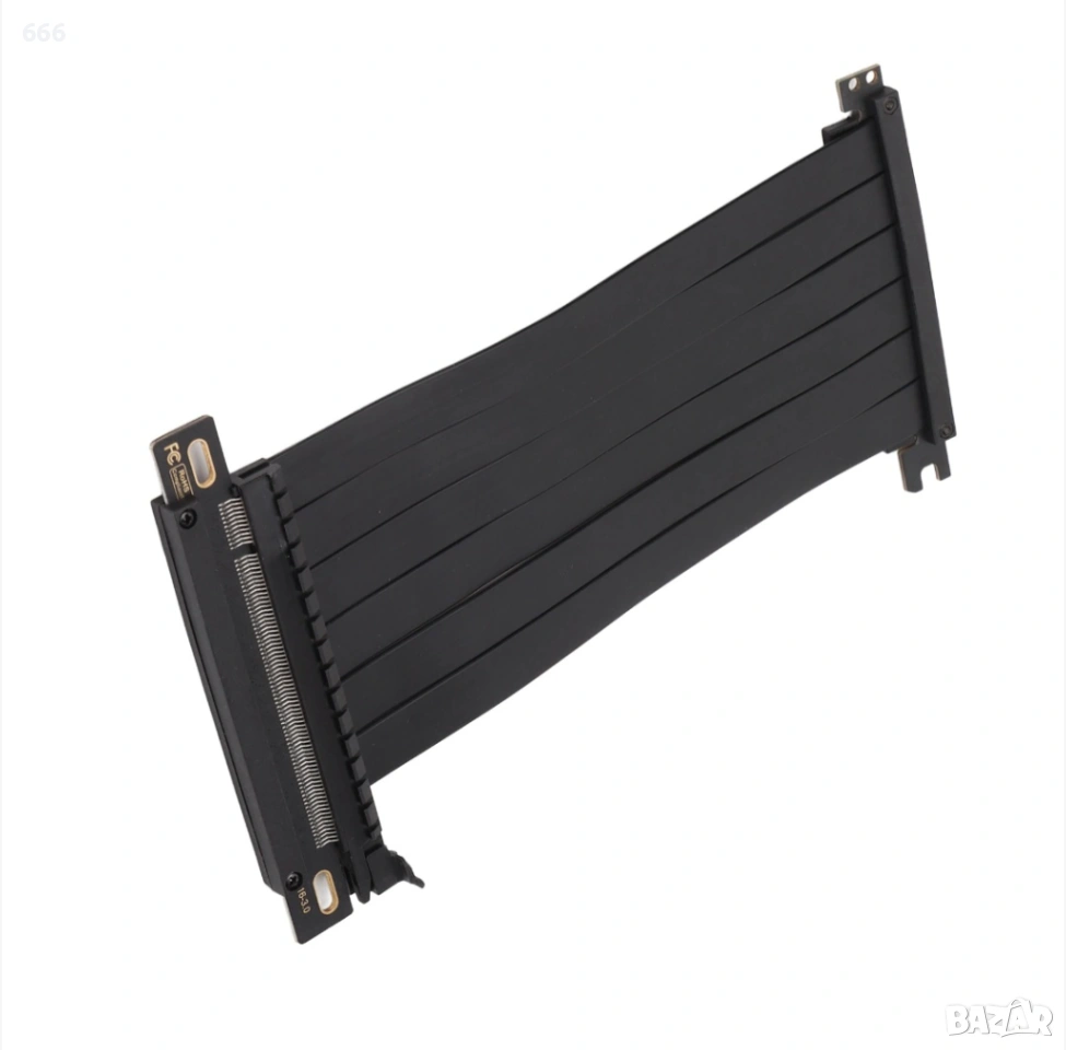 PCI-E 3.0 X16 Удължителен кабел,Вертикален монтажен кабел за видеокарта, 20 см, снимка 1