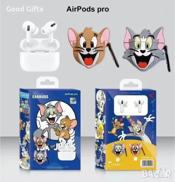 Безжични Bluetooth слушалки Том и Джери AirPods Pro Tom and Jerry, снимка 1