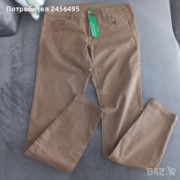 Дамски панталон/ дънки Benetton. Нови,с етикет. Размер 40.98%памук,2%еластан. Талия-76см. Ханш-88см., снимка 1