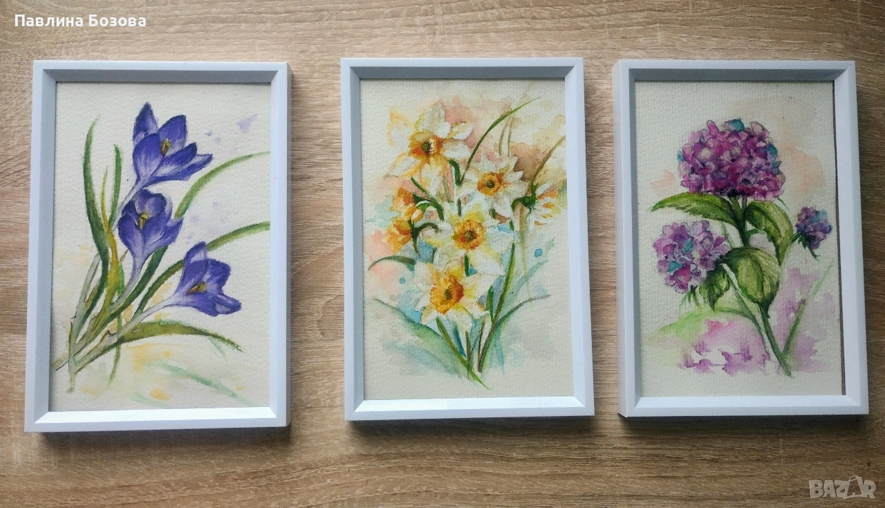 Цветя картини Акварели , снимка 1