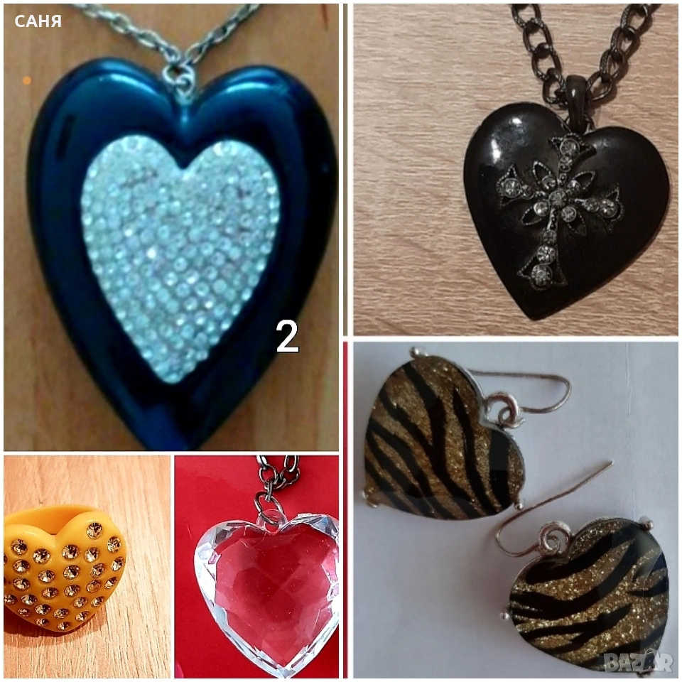 Подарък за Св Валентин-серце-колие,пръстен,обеци, снимка 1