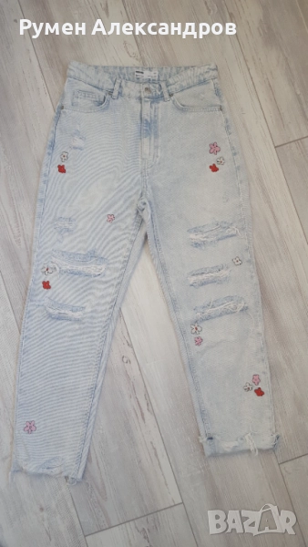 Светло сини дънки дамски дънки BERSHKA DENIM EUR38, снимка 1