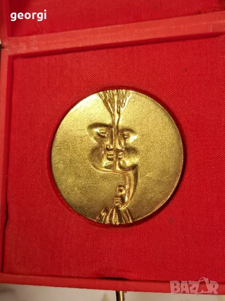 стар семеен медал плакет от соца   7/3, снимка 1
