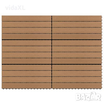 vidaXL Декинг плочки, 6 бр, WPC, 60x30 см, 1,08 м², кафяви（SKU:149028, снимка 1