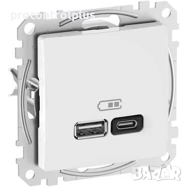Продавам Розетка 2x USB тип A+C 3A 45W Power Delivery Бял SCHNEIDER ELECTRIC Sedna Design, снимка 1