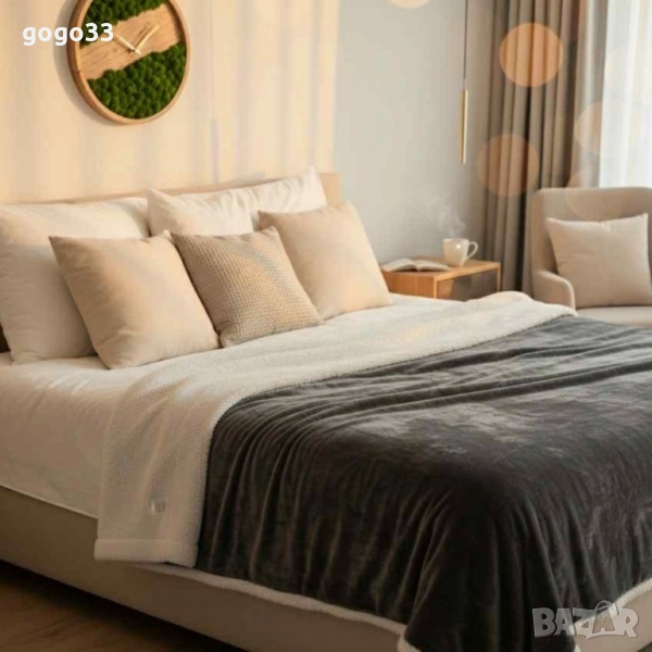 Топло и уютно дори в най-студените вечери – двустранно одеяло тип “Шерпа”, снимка 1