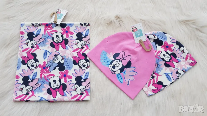 Детски шапки и шал Мини Маус 6-12 месеца, снимка 1