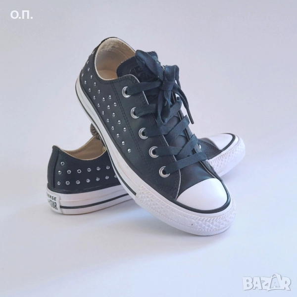 Converse All Star Lo Leather Black Silver 36, снимка 1