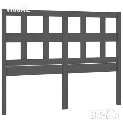 vidaXL Горна табла за легло, сива, 205,5x4x100 см, бор масив(SKU:818942, снимка 1