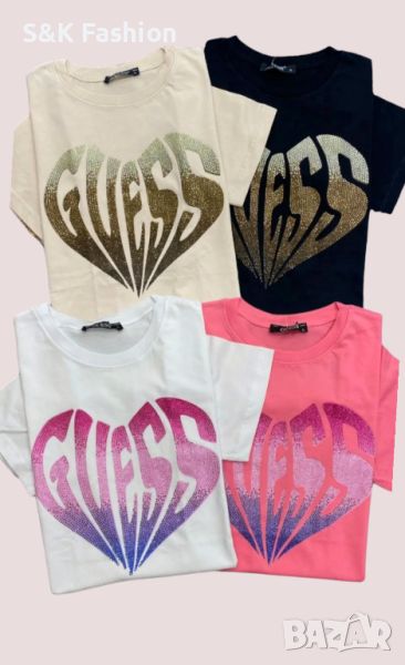 Дамска тениска GUESS с нежни камъчета , снимка 1