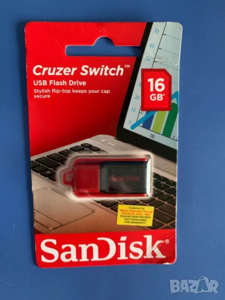  Нова USB Флаш памет - 16GB SanDisk cruzer, снимка 1