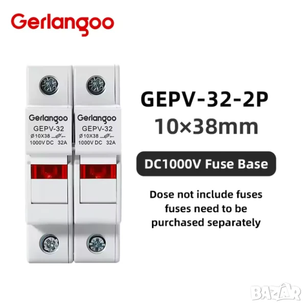 Държач за предпазители за фотоволтаични панели 10*38mm, снимка 1