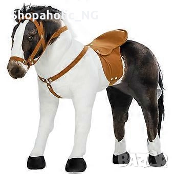 Реалистична Играчка за езда Кон Звук Метално седло Юзда Кафява, снимка 10 - Други - 52651897