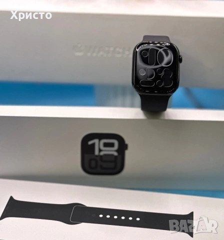 ГАРАНЦИОНЕН!!! Apple Watch 10 GPS, Jet Black Aluminum Case 46 мм , снимка 2 - Смарт часовници - 53734703