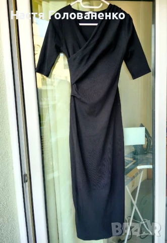 Рокля черна Zara, снимка 2 - Рокли - 50499522